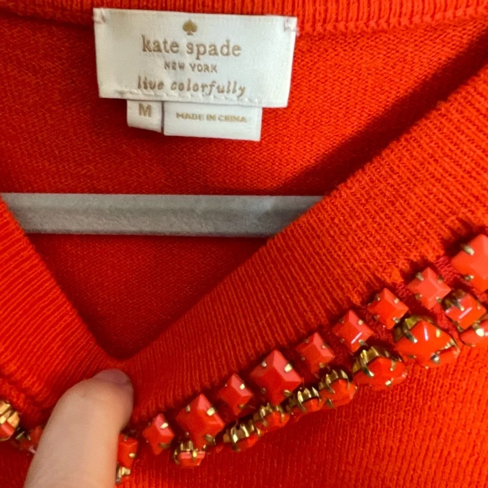 Kate Spade Avaline Red Wool Cashmere Sweater Size S